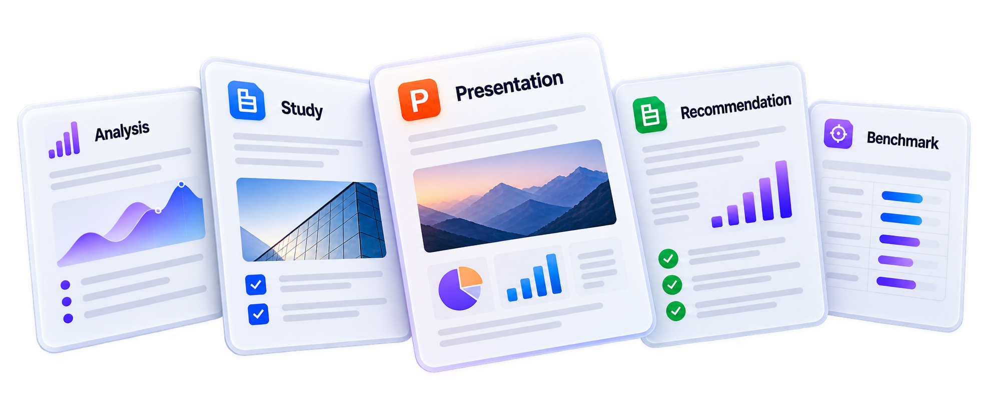 Exemples de livrables professionnels produits avec Spotwork.AI.